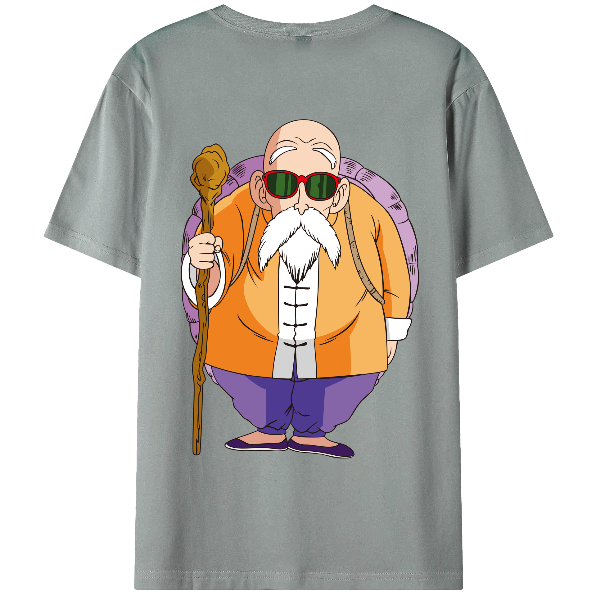 （画像用） ドラゴンボール 亀仙人（かめせんにん） DRAGON BALL Master Roshi Kame Sennin 綿100％ メンズ半袖Tシャツ（バックプリント） 通気性